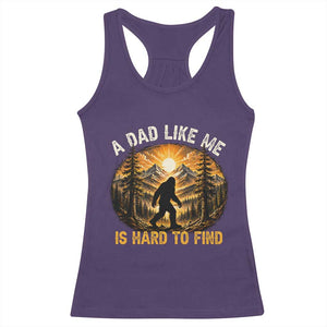 Retro Bigfoot Dad Like Me Is Hard To Find Racerback Tank Top Sasquatch Gift for Outdoorsy Fathers Myth Seekers