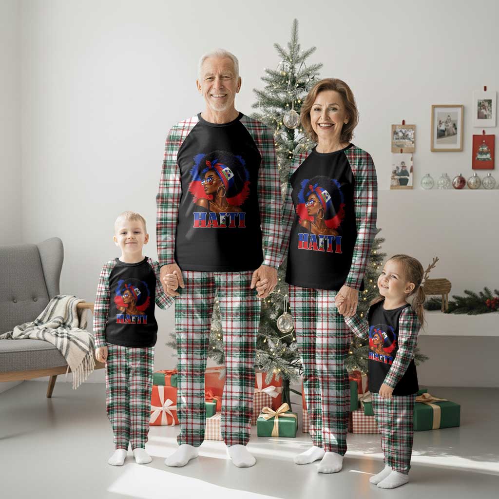 Haitian Queen Afro Melanin Graphic Plaid Pajama Set Haiti Flag Heritage Pride TS02 Christmas Plaid Print Your Wear