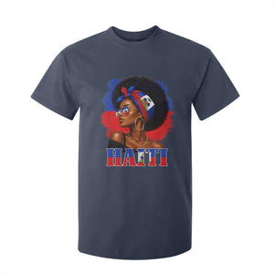 Haitian Queen Afro Melanin Graphic T Shirt For Kid Haiti Flag Heritage Pride TS02 Navy Print Your Wear