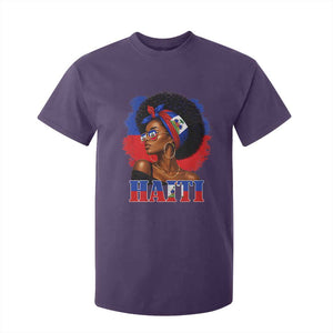 Haitian Queen Afro Melanin Graphic T Shirt For Kid Haiti Flag Heritage Pride TS02 Purple Print Your Wear
