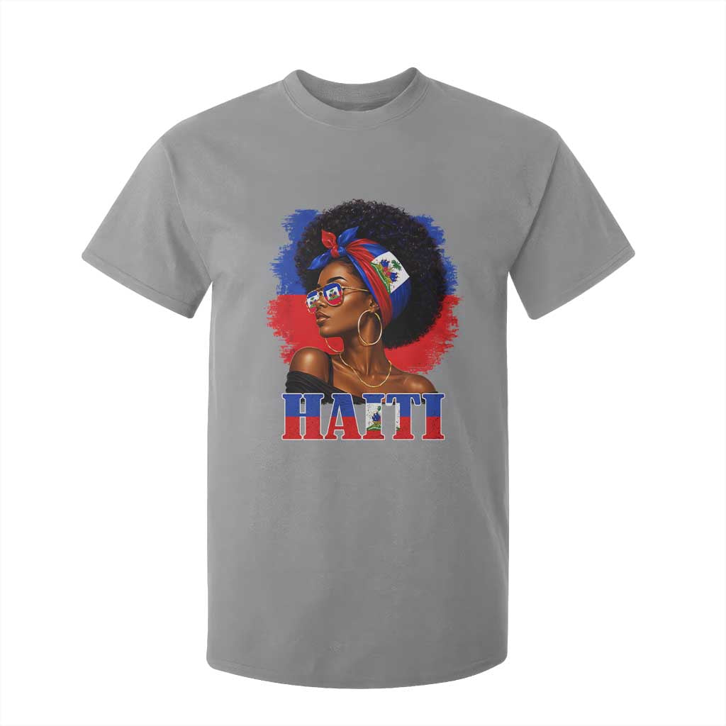 Haitian Queen Afro Melanin Graphic T Shirt For Kid Haiti Flag Heritage Pride TS02 Sport Gray Print Your Wear