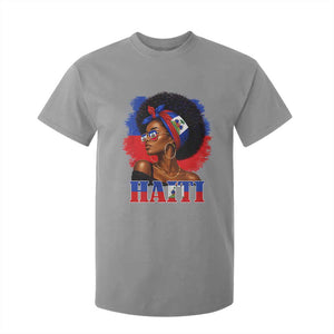 Haitian Queen Afro Melanin Graphic T Shirt For Kid Haiti Flag Heritage Pride TS02 Sport Gray Print Your Wear