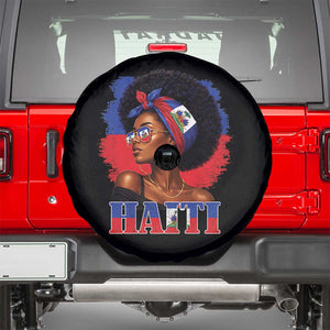 Haitian Queen Afro Melanin Graphic Spare Tire Cover Haiti Flag Heritage Pride TS02 Black Print Your Wear