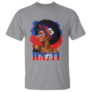 Haitian Queen Afro Melanin Graphic T Shirt Haiti Flag Heritage Pride TS02 Sport Gray Print Your Wear