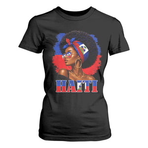 Haitian Queen Afro Melanin Graphic T Shirt For Women Haiti Flag Heritage Pride TS02 Black Print Your Wear
