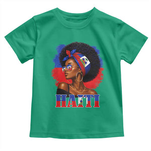 Haitian Queen Afro Melanin Graphic Toddler T Shirt Haiti Flag Heritage Pride TS02 Irish Green Print Your Wear