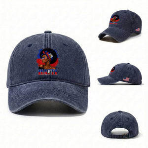 Haitian Queen Afro Melanin Graphic Washed Cotton Baseball Cap Haiti Flag Heritage Pride TS02 Washed Cap Universal Fit Navy Print Your Wear