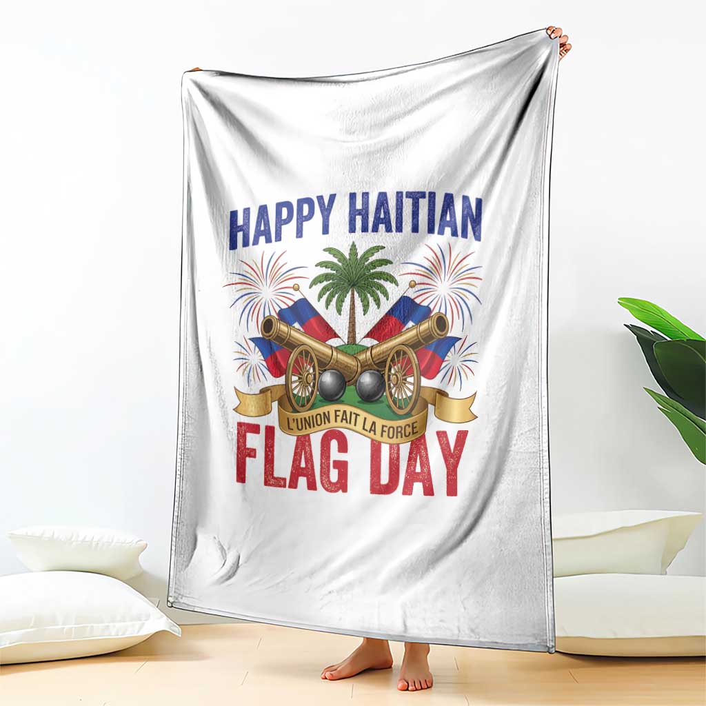 Happy Haitian Flag Day Celebration Graphic Throw Blanket May 18 National Pride Haiti Heritage TS02 Print Your Wear