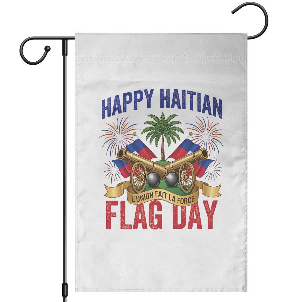 Happy Haitian Flag Day Celebration Graphic Garden Flag May 18 National Pride Haiti Heritage TS02 White Print Your Wear