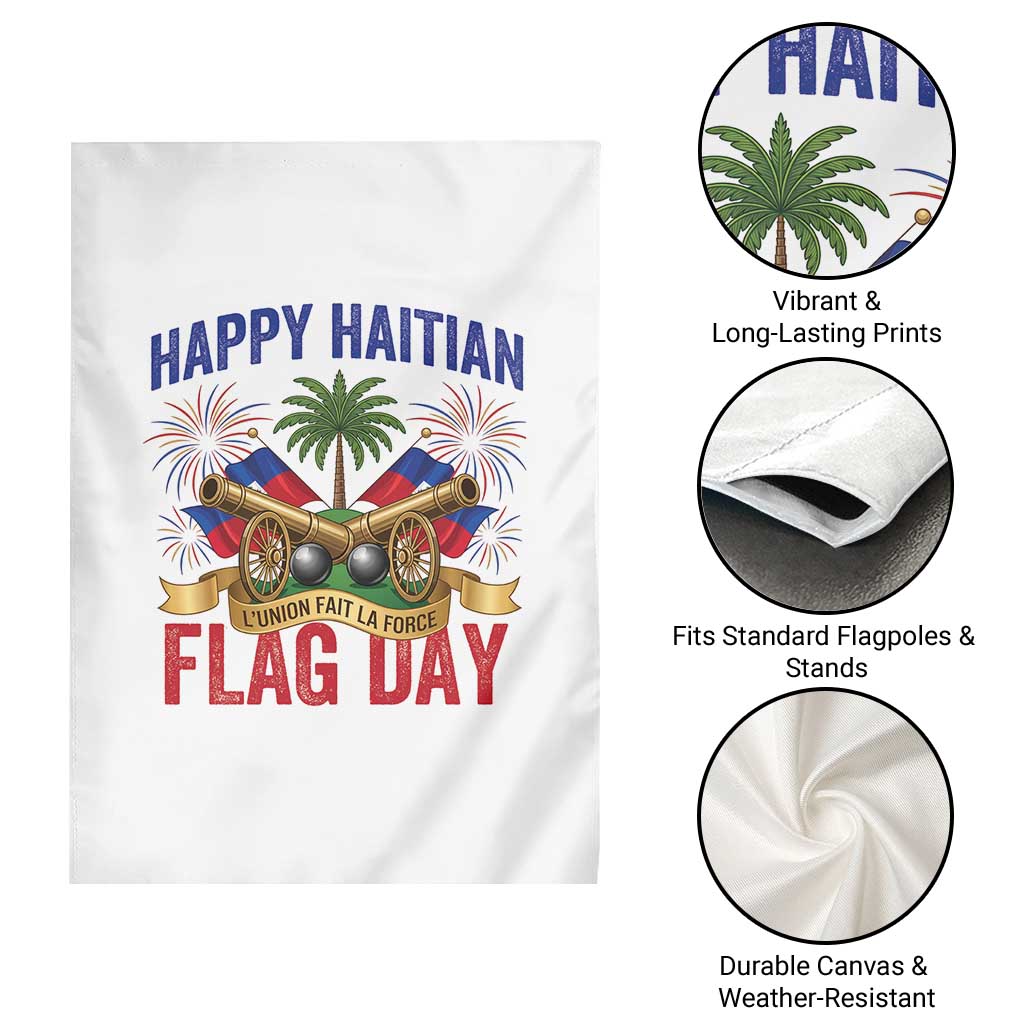 Happy Haitian Flag Day Celebration Graphic Garden Flag May 18 National Pride Haiti Heritage TS02 Print Your Wear