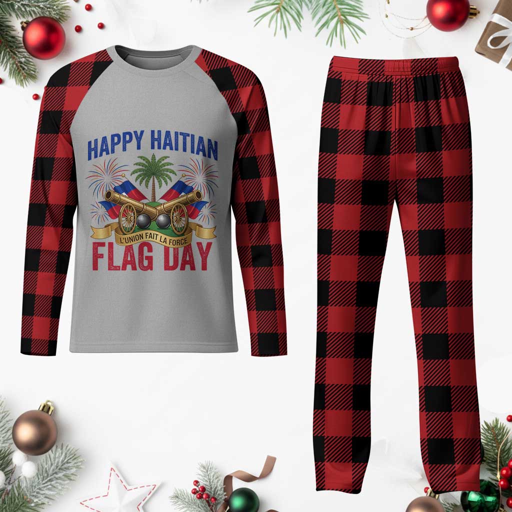 Happy Haitian Flag Day Celebration Graphic Plaid Pajama Set May 18 National Pride Haiti Heritage TS02 Buffalo Plaid Print Your Wear