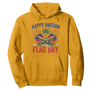 Happy Haitian Flag Day Celebration Graphic Hoodie May 18 National Pride Haiti Heritage TS02 Gold Print Your Wear