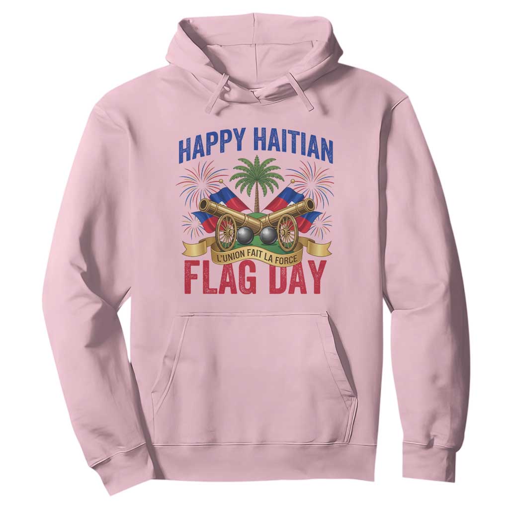 Happy Haitian Flag Day Celebration Graphic Hoodie May 18 National Pride Haiti Heritage TS02 Light Pink Print Your Wear
