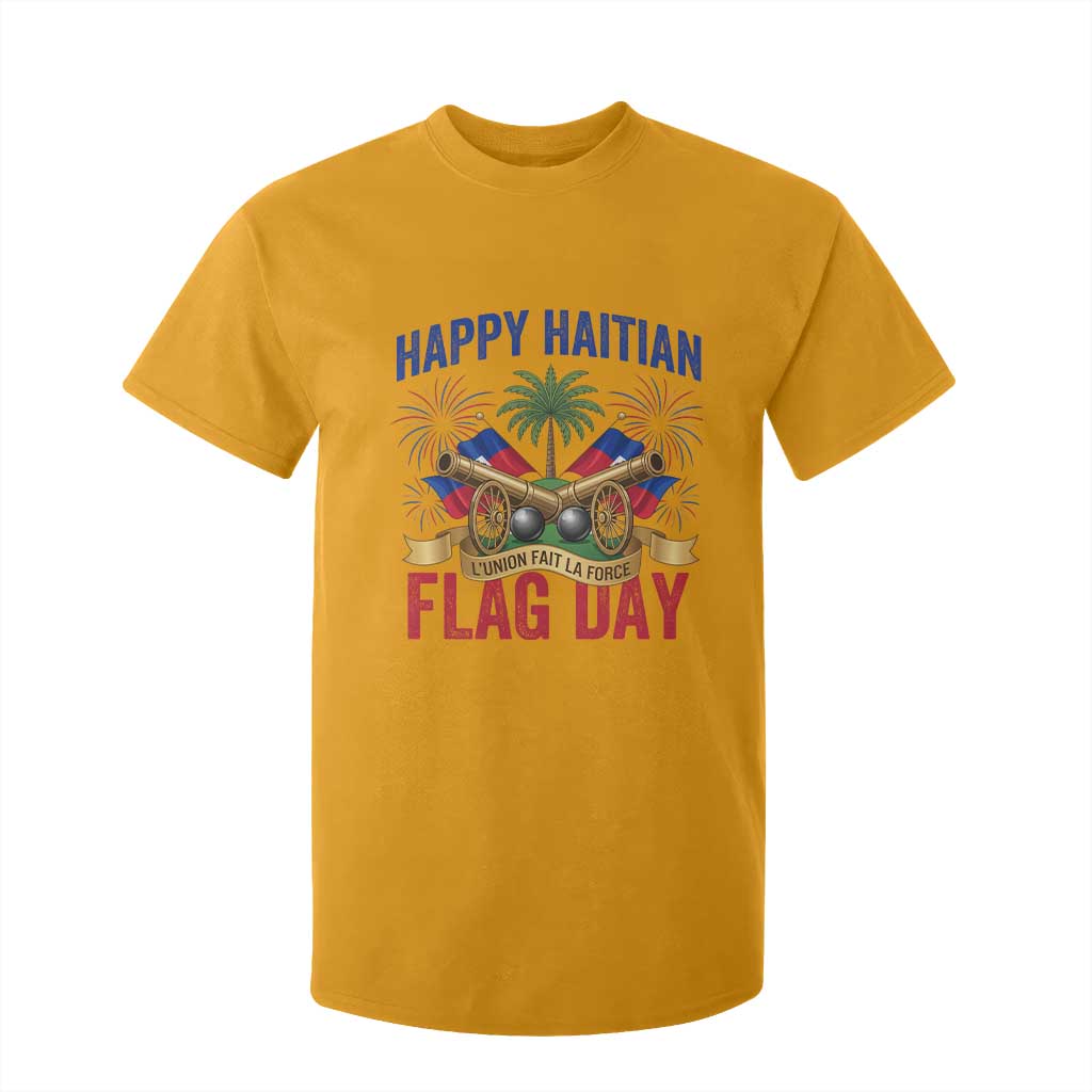 Happy Haitian Flag Day Celebration Graphic T Shirt For Kid May 18 National Pride Haiti Heritage TS02 Gold Print Your Wear