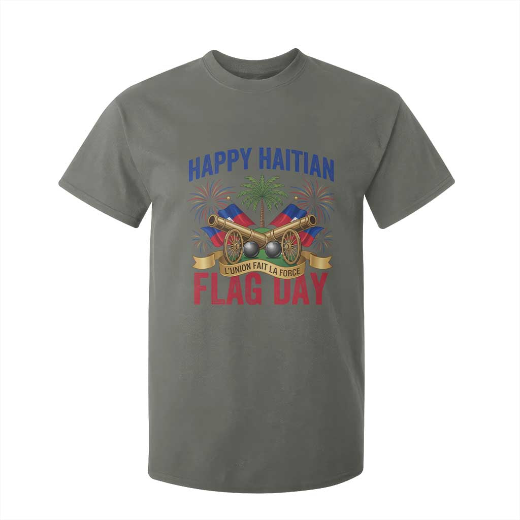 Happy Haitian Flag Day Celebration Graphic T Shirt For Kid May 18 National Pride Haiti Heritage TS02 Military Green Print Your Wear