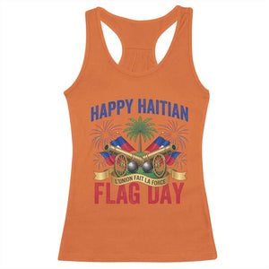 Happy Haitian Flag Day Celebration Graphic Racerback Tank Top May 18 National Pride Haiti Heritage TS02 Orange Print Your Wear