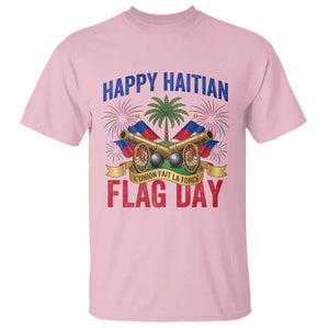 Happy Haitian Flag Day Celebration Graphic T Shirt May 18 National Pride Haiti Heritage TS02 Light Pink Print Your Wear