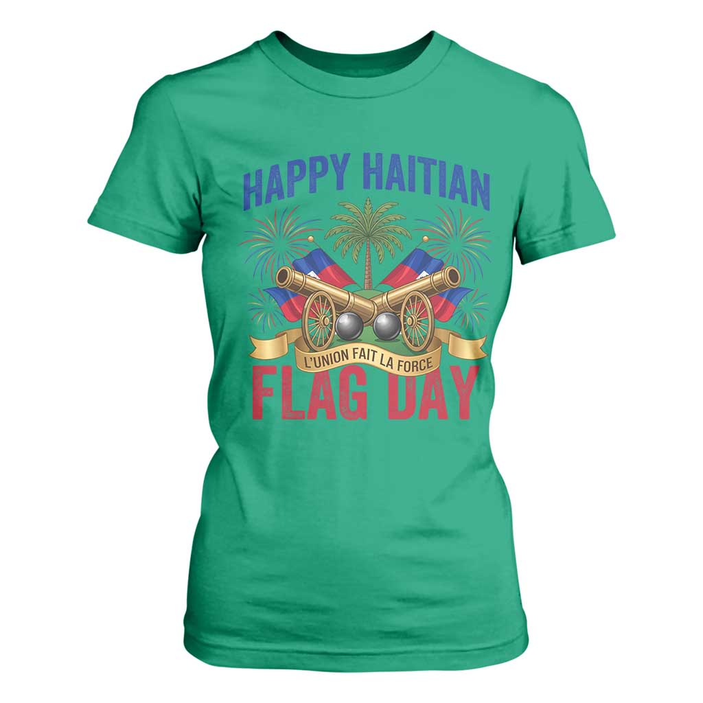 Happy Haitian Flag Day Celebration Graphic T Shirt For Women May 18 National Pride Haiti Heritage TS02 Irish Green Print Your Wear