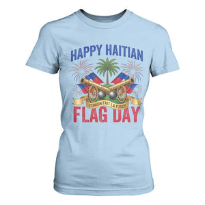 Happy Haitian Flag Day Celebration Graphic T Shirt For Women May 18 National Pride Haiti Heritage TS02 Light Blue Print Your Wear