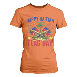 Happy Haitian Flag Day Celebration Graphic T Shirt For Women May 18 National Pride Haiti Heritage TS02 Orange Print Your Wear