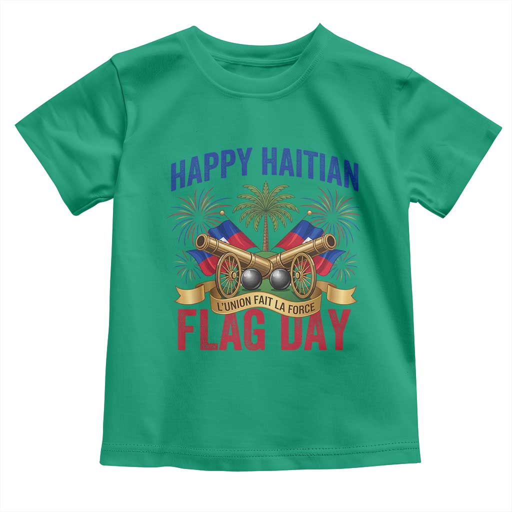 Happy Haitian Flag Day Celebration Graphic Toddler T Shirt May 18 National Pride Haiti Heritage TS02 Irish Green Print Your Wear