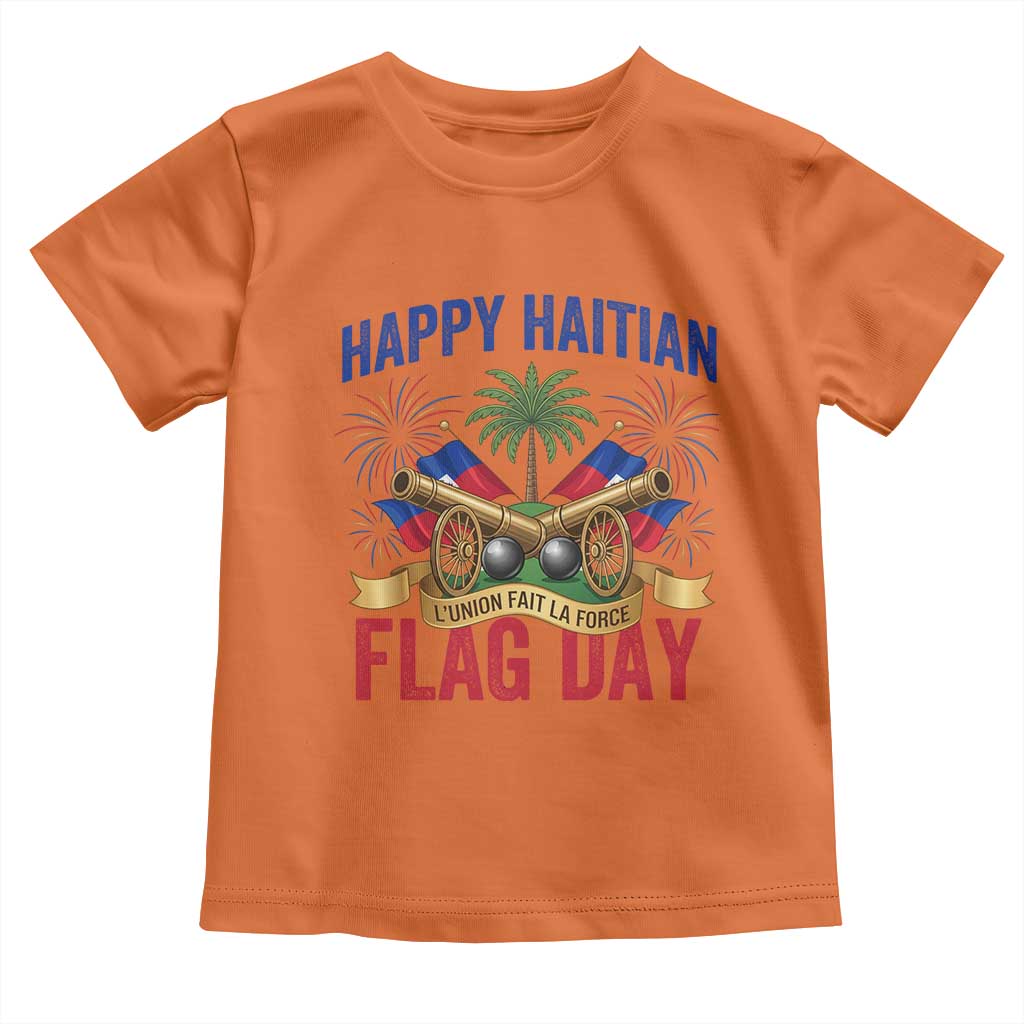 Happy Haitian Flag Day Celebration Graphic Toddler T Shirt May 18 National Pride Haiti Heritage TS02 Orange Print Your Wear
