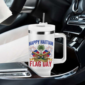 Happy Haitian Flag Day Celebration Graphic Tumbler With Handle May 18 National Pride Haiti Heritage TS02 Print Your Wear