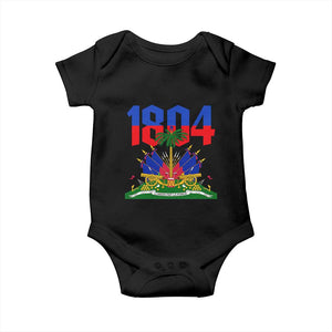 Haiti 1804 Independence Year Graphic Baby Onesie Haitian Pride Coat of Arms National Heritage TS02 Black Print Your Wear