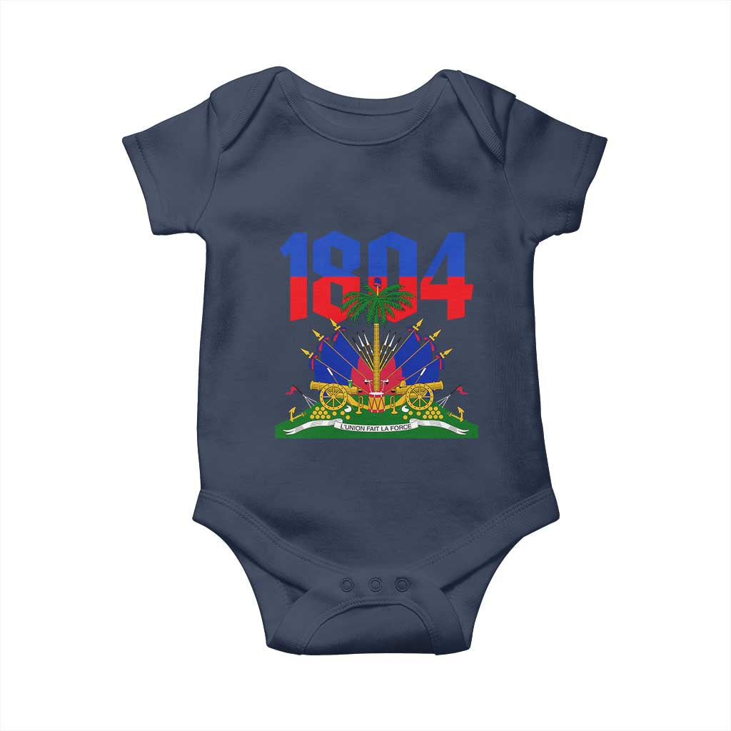 Haiti 1804 Independence Year Graphic Baby Onesie Haitian Pride Coat of Arms National Heritage TS02 Navy Print Your Wear