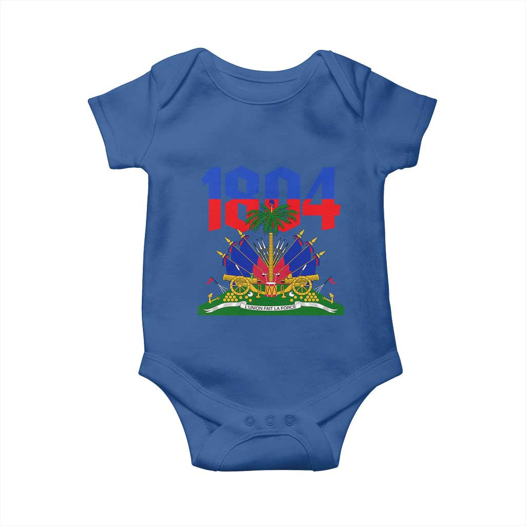 Haiti 1804 Independence Year Graphic Baby Onesie Haitian Pride Coat of Arms National Heritage TS02 Royal Blue Print Your Wear