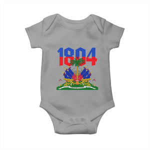 Haiti 1804 Independence Year Graphic Baby Onesie Haitian Pride Coat of Arms National Heritage TS02 Sport Gray Print Your Wear
