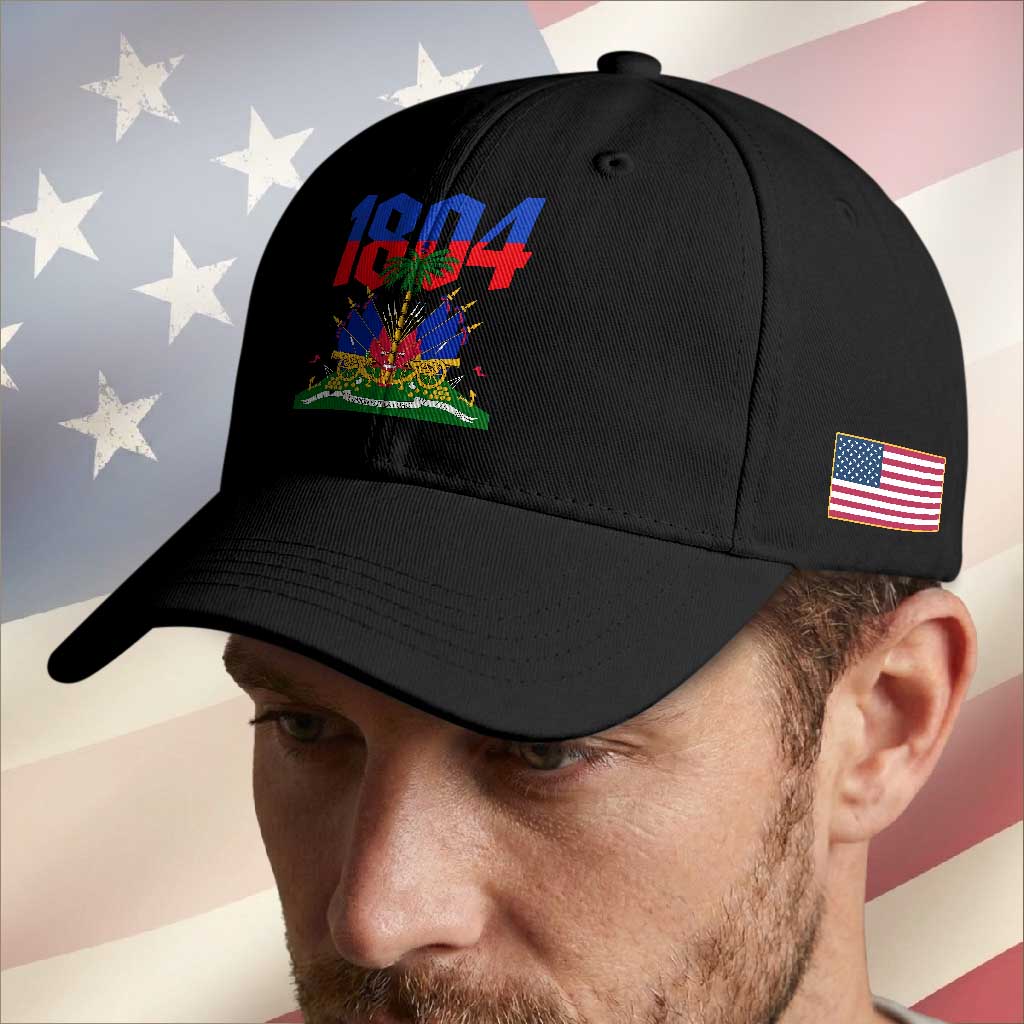Haiti 1804 Independence Year Graphic Baseball Cap Haitian Pride Coat of Arms National Heritage TS02 Print Your Wear