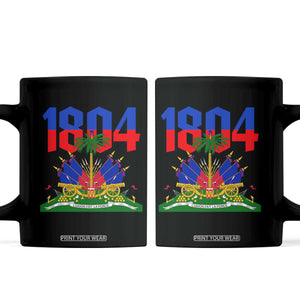 Haiti 1804 Independence Year Graphic Coffee Mug Haitian Pride Coat of Arms National Heritage TS02 Black Print Your Wear