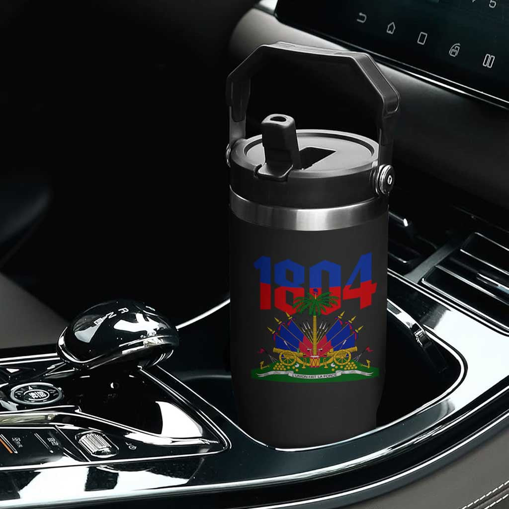 Haiti 1804 Independence Year Graphic Flip Straw Tumbler Haitian Pride Coat of Arms National Heritage TS02 Print Your Wear