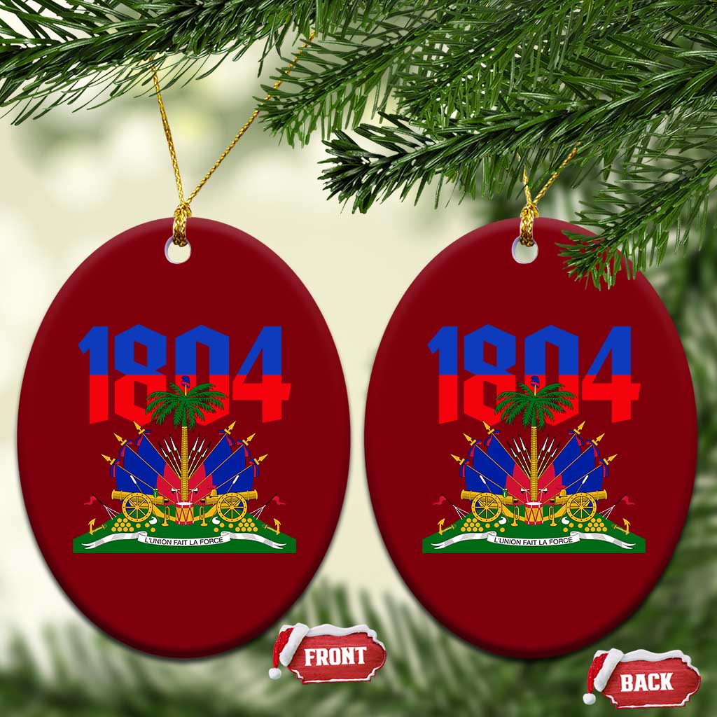 Haiti 1804 Independence Year Graphic Ceramic Ornament Haitian Pride Coat of Arms National Heritage TS02 Print Your Wear