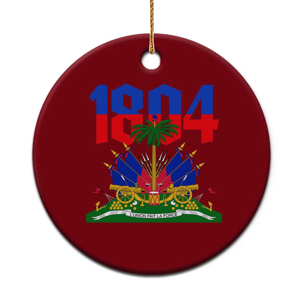 Haiti 1804 Independence Year Graphic Ceramic Ornament Haitian Pride Coat of Arms National Heritage TS02 1pc Red Print Your Wear