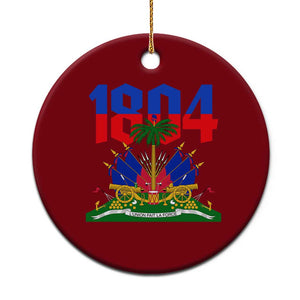 Haiti 1804 Independence Year Graphic Ceramic Ornament Haitian Pride Coat of Arms National Heritage TS02 1pc Red Print Your Wear
