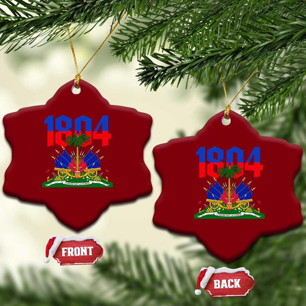 Haiti 1804 Independence Year Graphic Ceramic Ornament Haitian Pride Coat of Arms National Heritage TS02 Print Your Wear