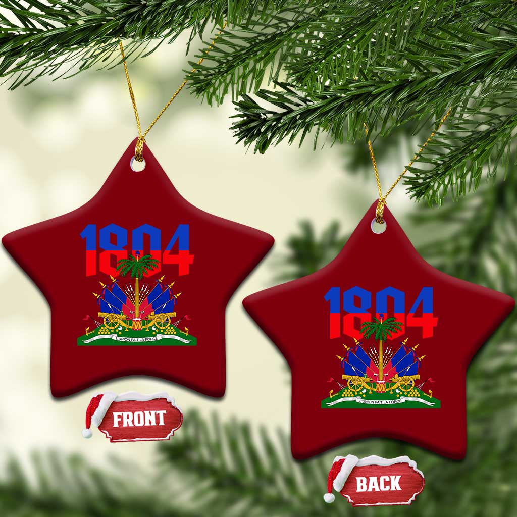 Haiti 1804 Independence Year Graphic Ceramic Ornament Haitian Pride Coat of Arms National Heritage TS02 Print Your Wear