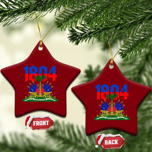 Haiti 1804 Independence Year Graphic Ceramic Ornament Haitian Pride Coat of Arms National Heritage TS02 Print Your Wear