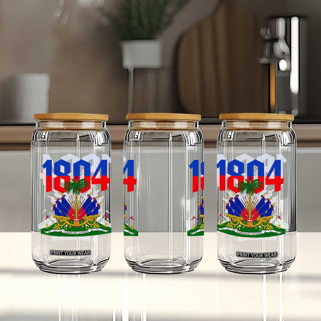 Haiti 1804 Independence Year Graphic Glass Can Haitian Pride Coat of Arms National Heritage TS02 Print Your Wear