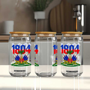 Haiti 1804 Independence Year Graphic Glass Can Haitian Pride Coat of Arms National Heritage TS02 Print Your Wear