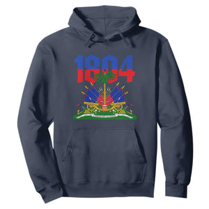 Haiti 1804 Independence Year Graphic Hoodie Haitian Pride Coat of Arms National Heritage TS02 Navy Print Your Wear