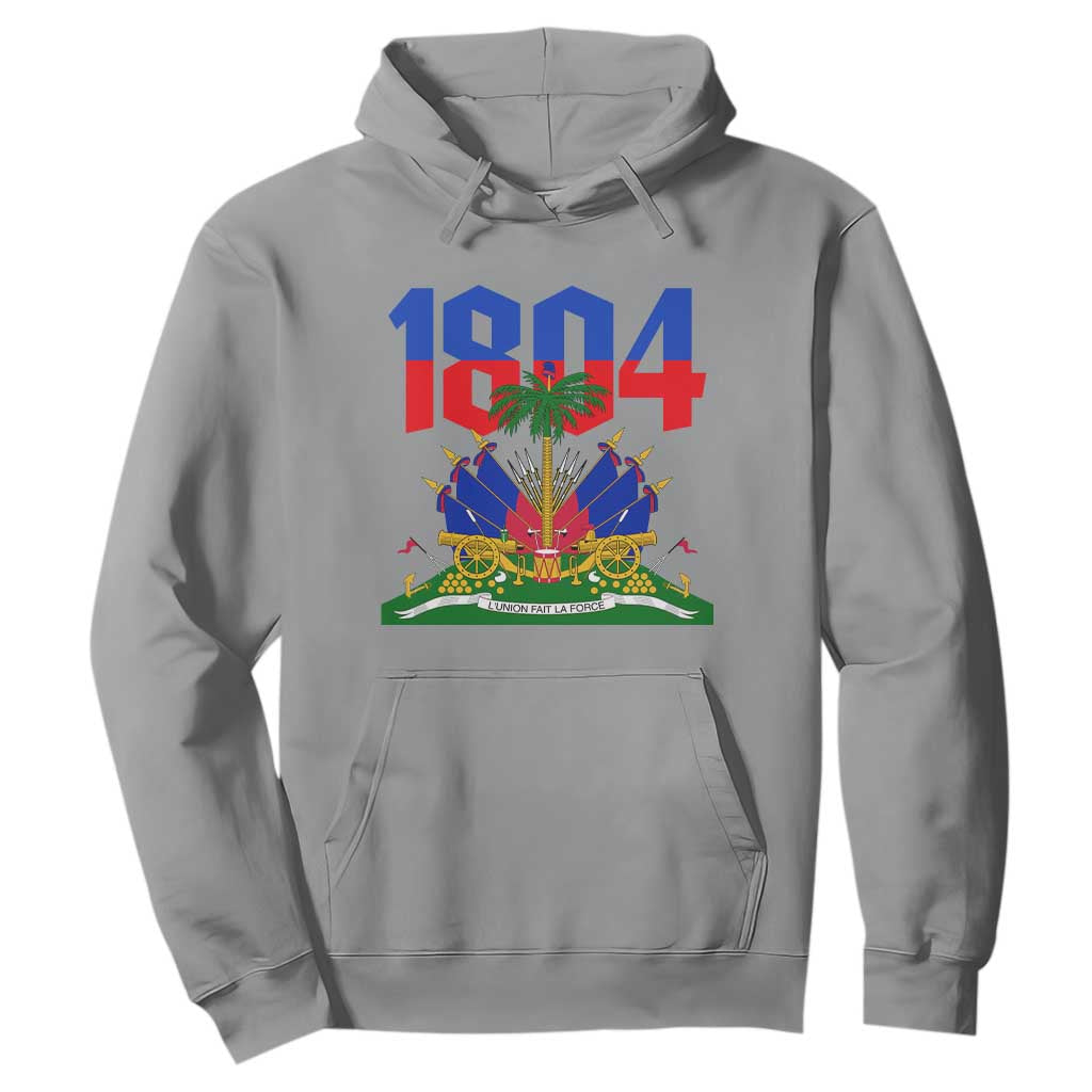 Haiti 1804 Independence Year Graphic Hoodie Haitian Pride Coat of Arms National Heritage TS02 Sport Gray Print Your Wear