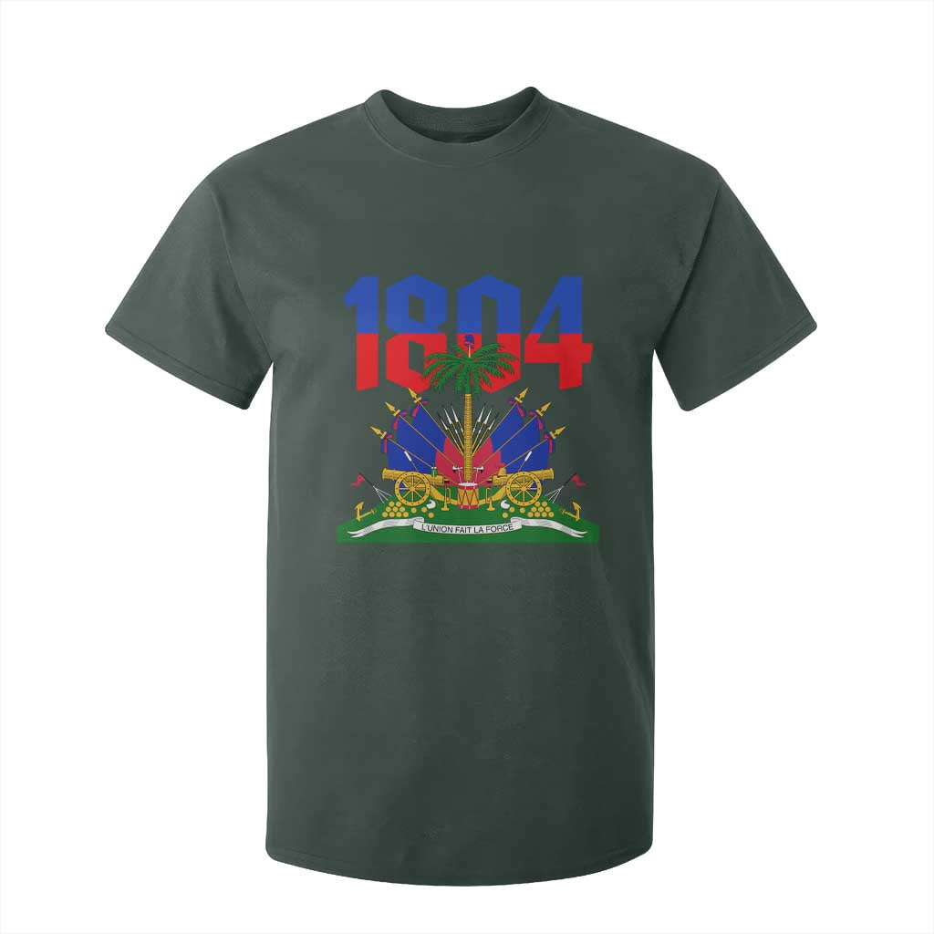 Haiti 1804 Independence Year Graphic T Shirt For Kid Haitian Pride Coat of Arms National Heritage TS02 Dark Forest Green Print Your Wear