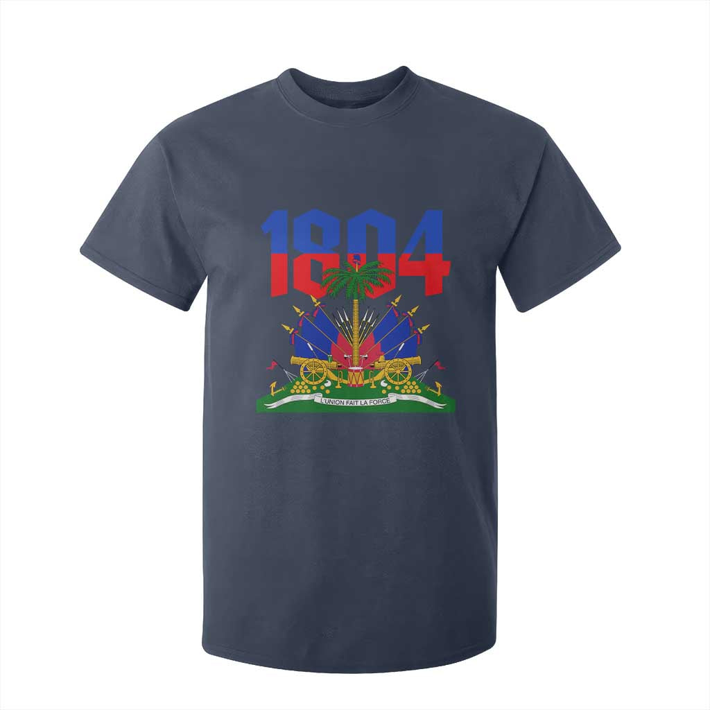 Haiti 1804 Independence Year Graphic T Shirt For Kid Haitian Pride Coat of Arms National Heritage TS02 Navy Print Your Wear