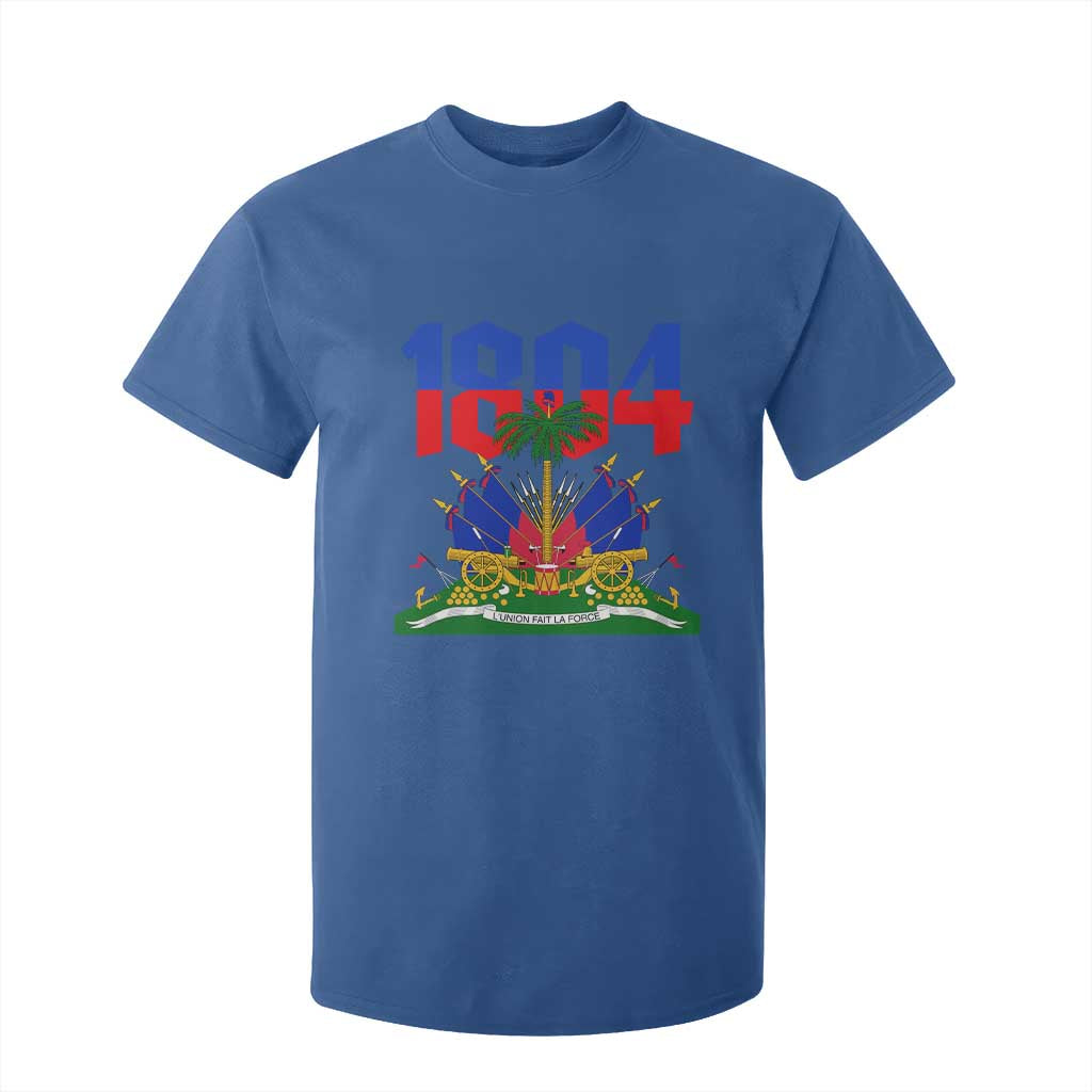 Haiti 1804 Independence Year Graphic T Shirt For Kid Haitian Pride Coat of Arms National Heritage TS02 Royal Blue Print Your Wear