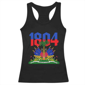 Haiti 1804 Independence Year Graphic Racerback Tank Top Haitian Pride Coat of Arms National Heritage TS02 Black Print Your Wear