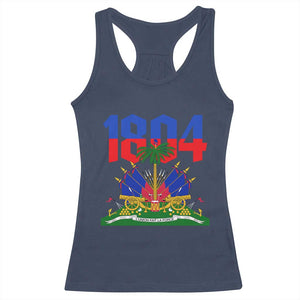 Haiti 1804 Independence Year Graphic Racerback Tank Top Haitian Pride Coat of Arms National Heritage TS02 Navy Print Your Wear
