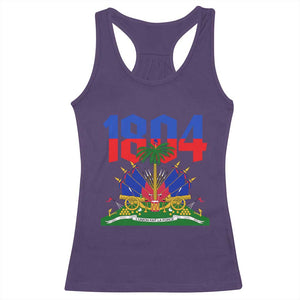 Haiti 1804 Independence Year Graphic Racerback Tank Top Haitian Pride Coat of Arms National Heritage TS02 Purple Print Your Wear